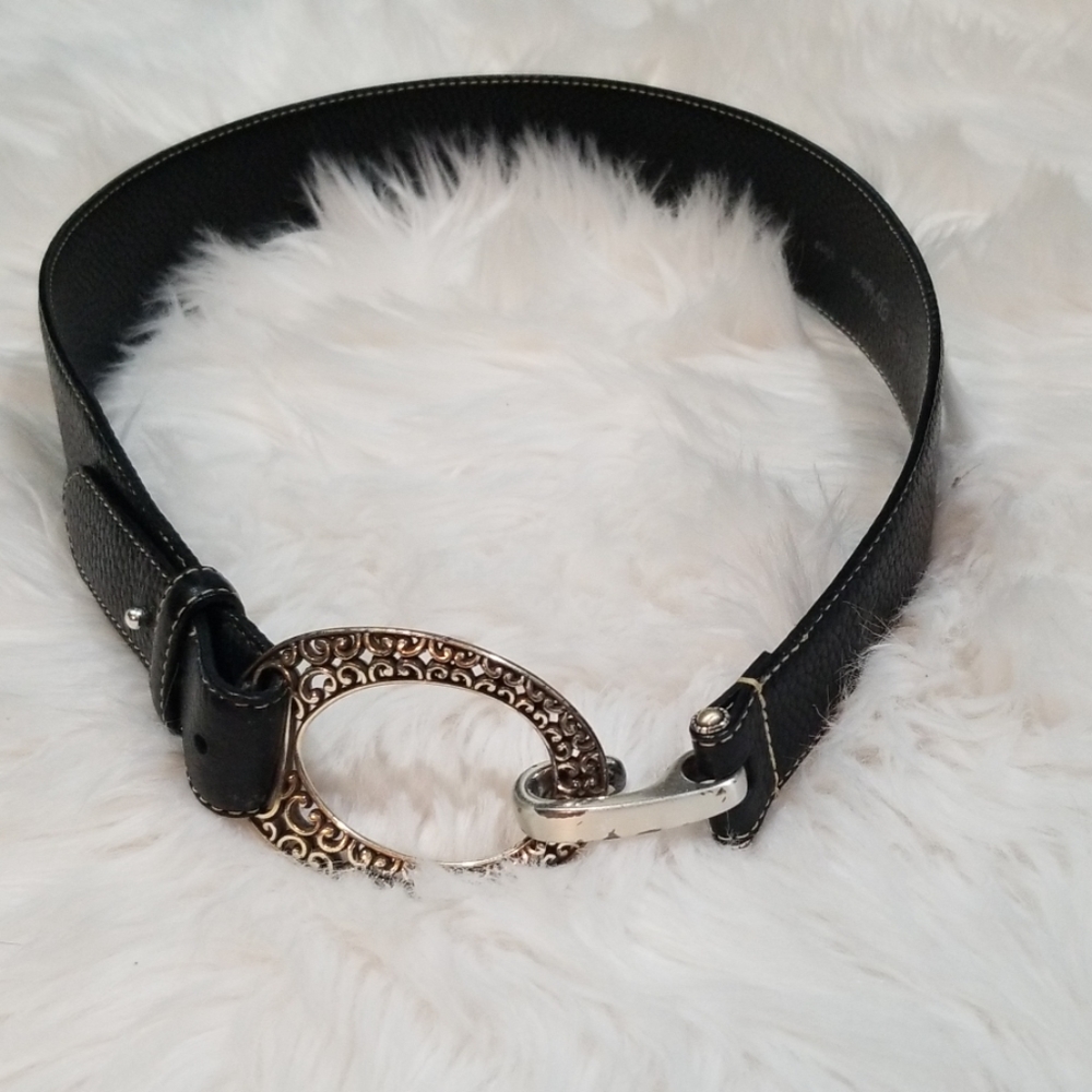 Brighton black leather belt